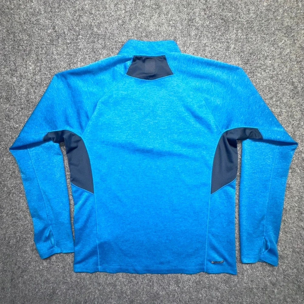 The North Face Mens L‎ G Blue FlashDry 1/4 Zip Pullover Athletic Shirt